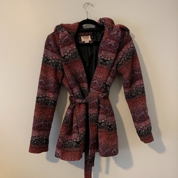 Mossimo Jackets & Blazers - Mossimo Burgundy Hoodie Jacket